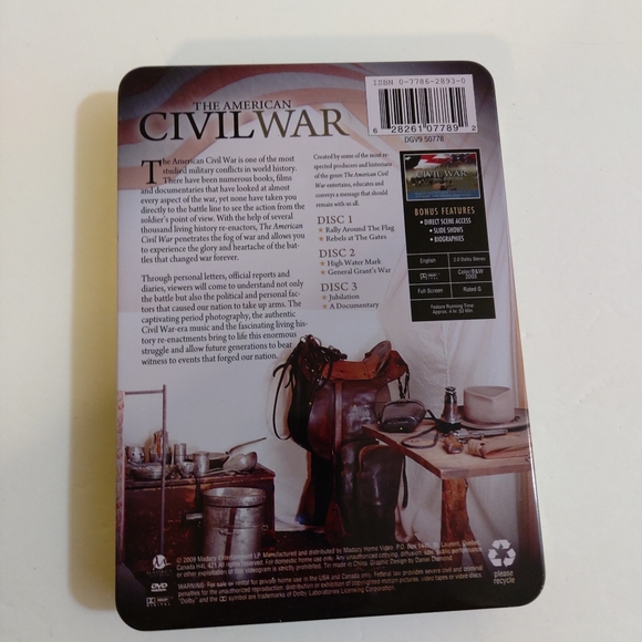 The American Civil War 3 Disc Set Madacy Entertainment Rated G Bonus Features - Picture 2 of 4